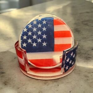 American Flag Coaster Set